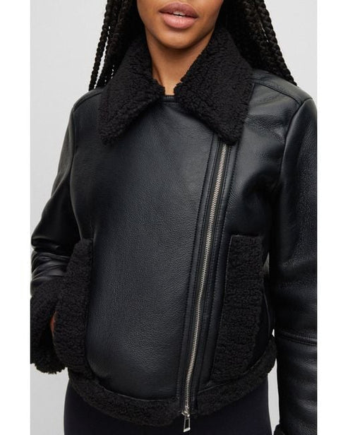 Biker Jacket With Faux Fur Lining