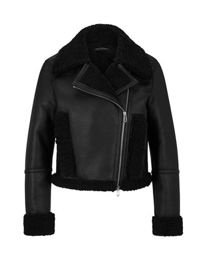 Biker Jacket With Faux Fur Lining