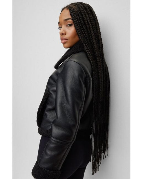 Biker Jacket With Faux Fur Lining