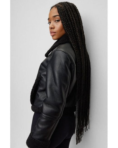 Biker Jacket With Faux Fur Lining