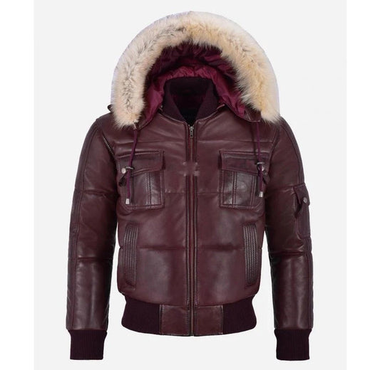 Bomber Jacket with Fur Hood