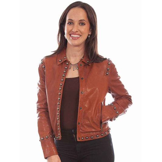 Women’s Edgy Brown Leather Jacket
