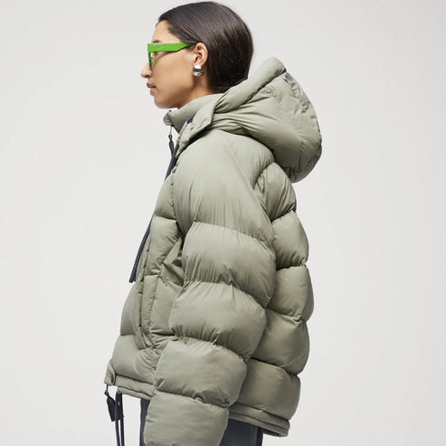 Dull green winter jacket women