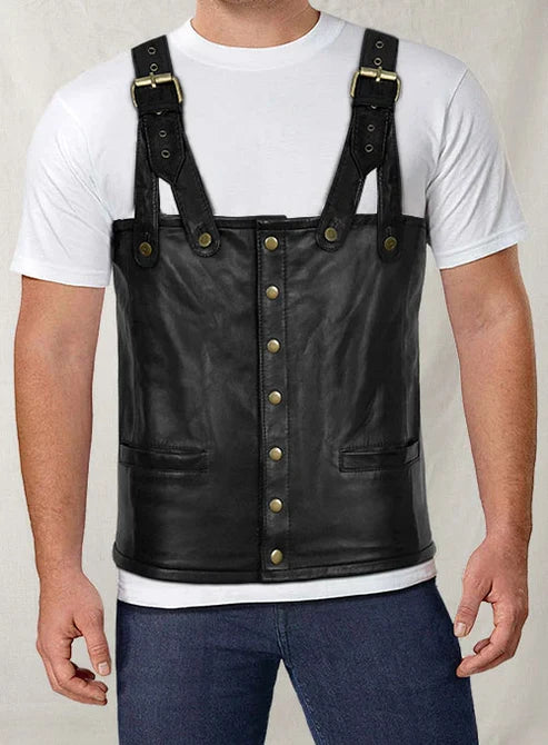 Tupac-Inspired Suspender Leather Vest