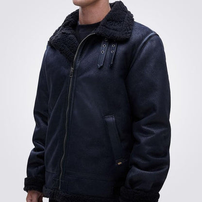 Men’s Faux Shearling Bomber Jacket