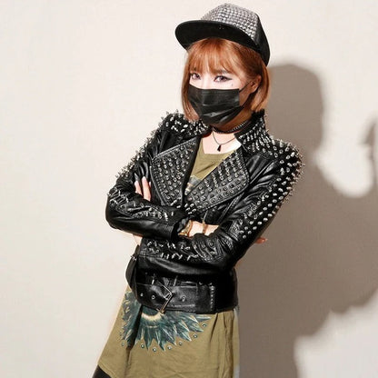 Punk Leather Jacket for Women