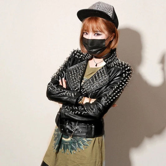 Punk Leather Jacket for Women