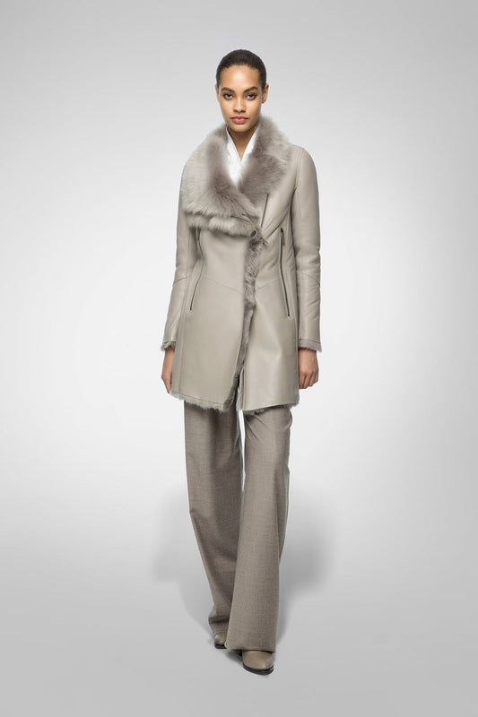 Soft Gray Trench Coat For Women