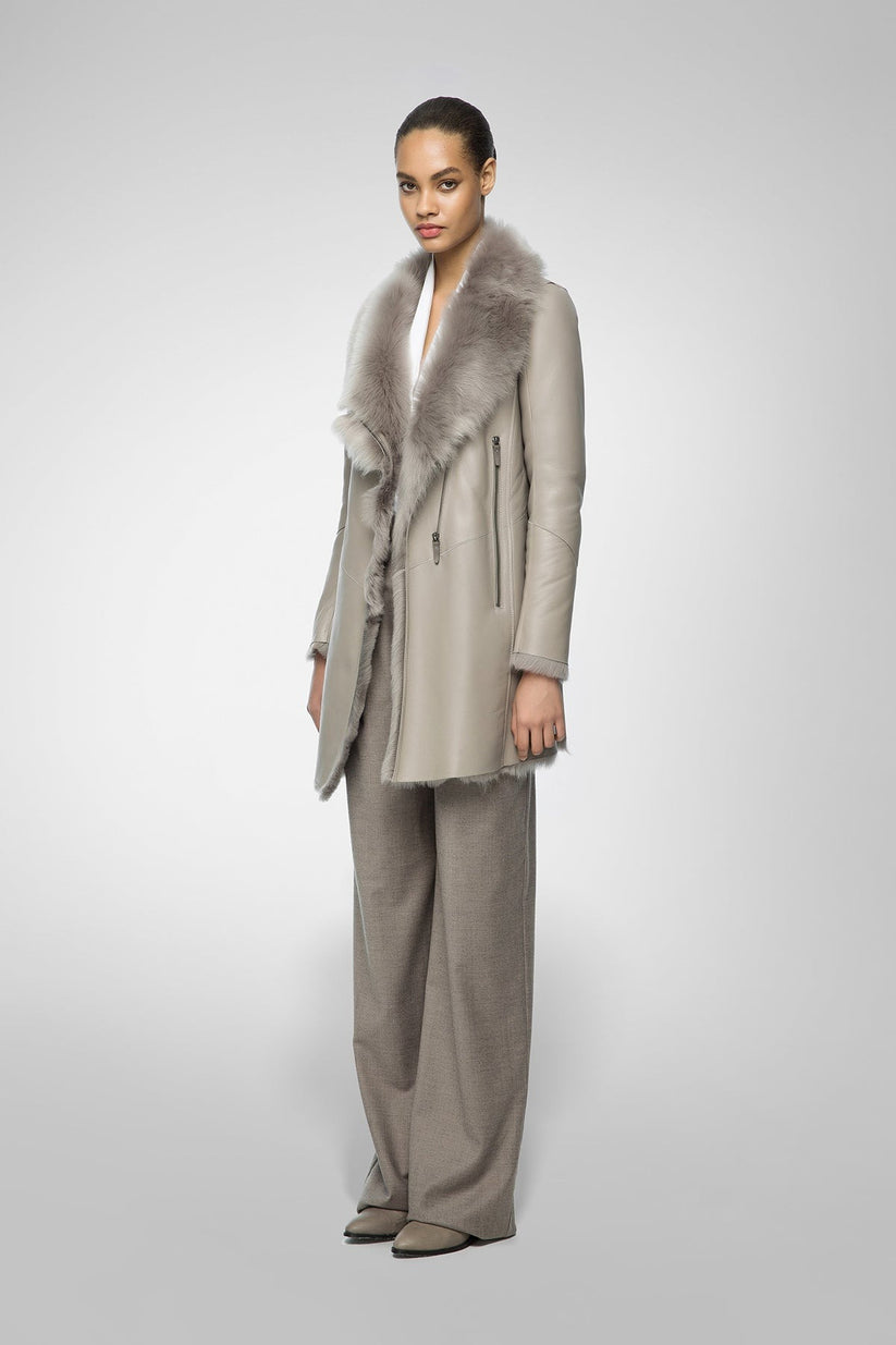 Soft Gray Trench Coat For Women