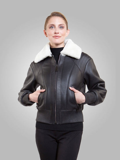 White Fur Lining B3 Jacket for Women