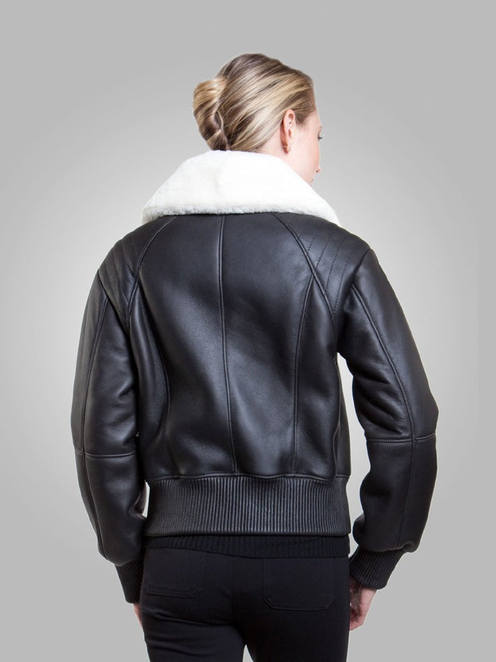 White Fur Lining B3 Jacket for Women