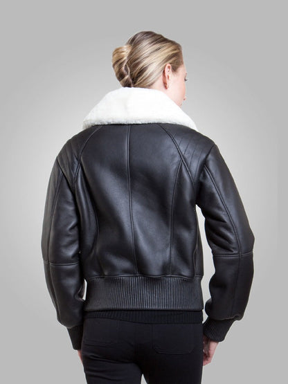 White Fur Lining B3 Jacket for Women