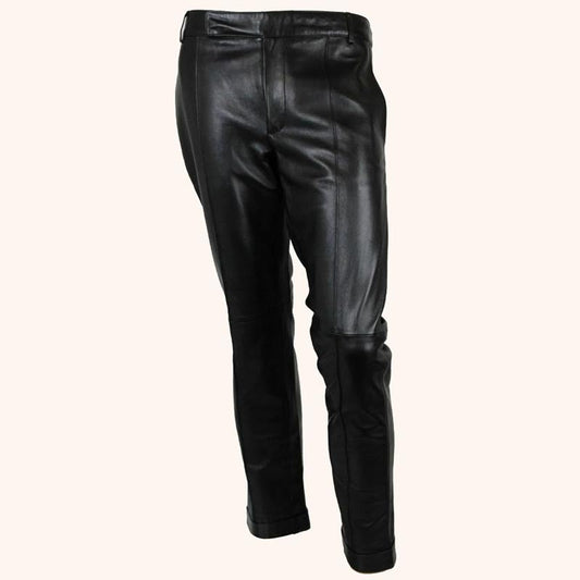 Men’s Authentic Fashion Black Leather Pants – Premium Fit