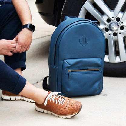 Azure Classic Leather Venture Backpack – Timeless Travel Style