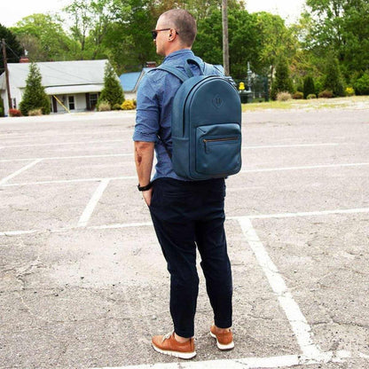 Azure Classic Leather Venture Backpack – Timeless Travel Style