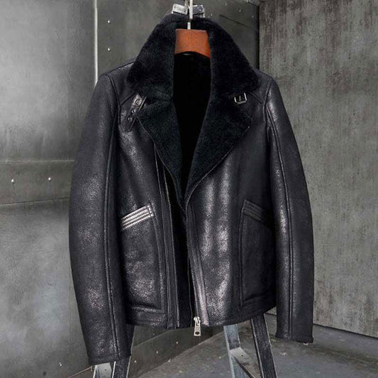 B3 Bomber Shearling Motorcycle Jacket