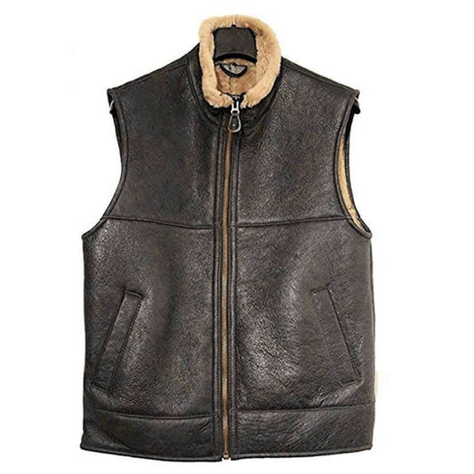 Men’s B3 RAF Aviator Shearling Leather Flight Vest