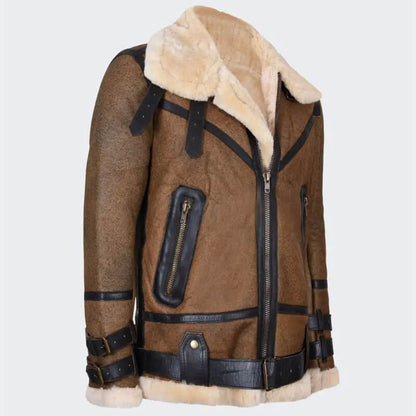 shearling-lined bomber jacket