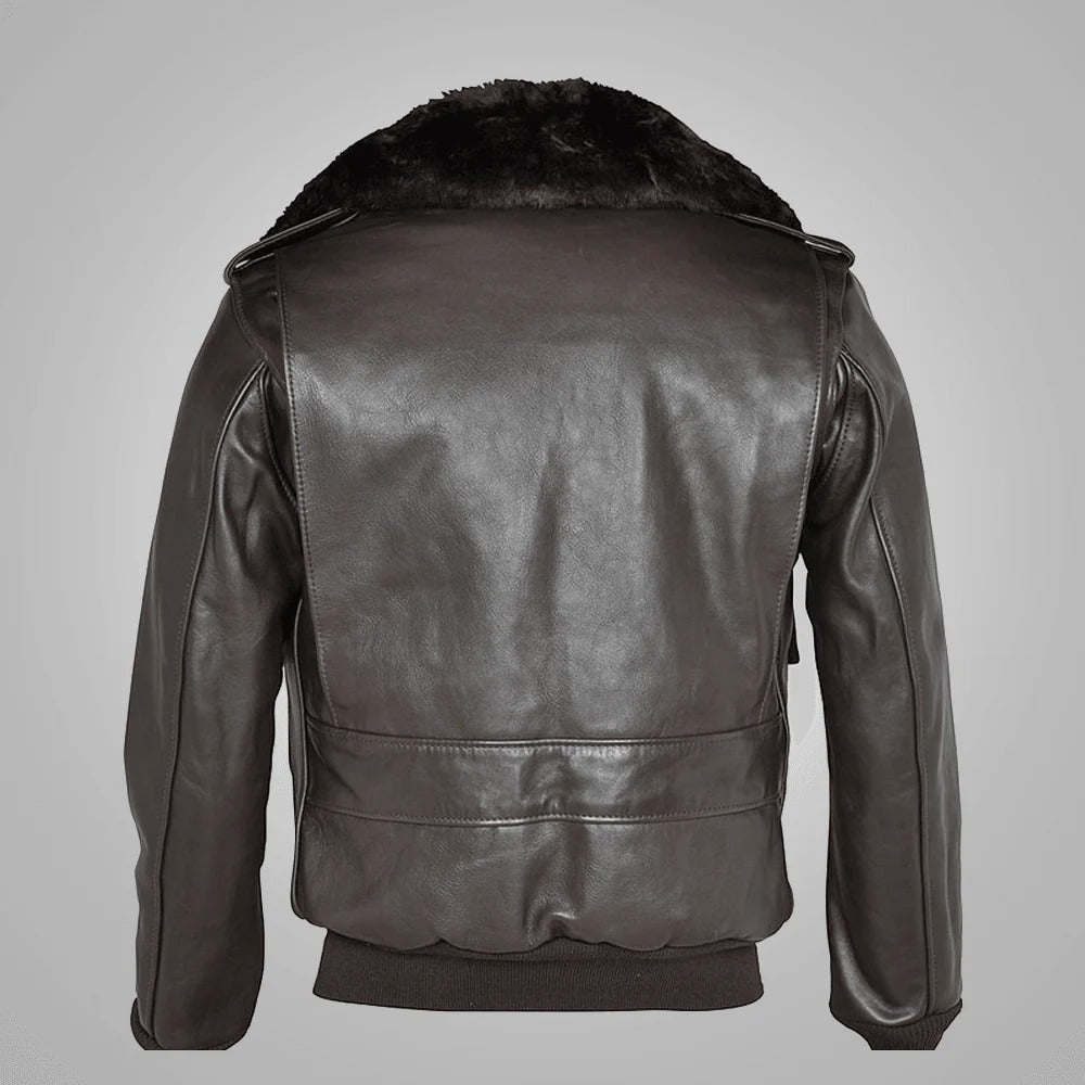 Classic Black RAF A2 Cowhide Leather Flight Jacket for Men