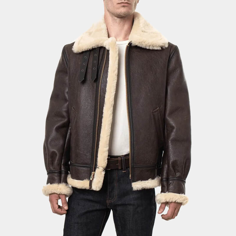 Classic Brown Sheepskin B3 Bomber Shearling Jacket - B3 Jacket