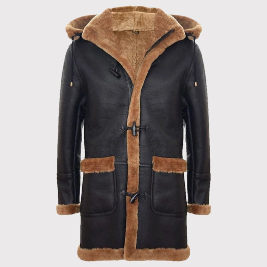 Men’s Classic Shearling Sheepskin Duffle Coat