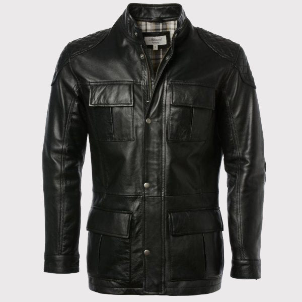 Exclusive Men’s Black Leather Coat