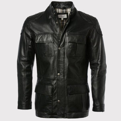 Exclusive Men’s Black Leather Coat