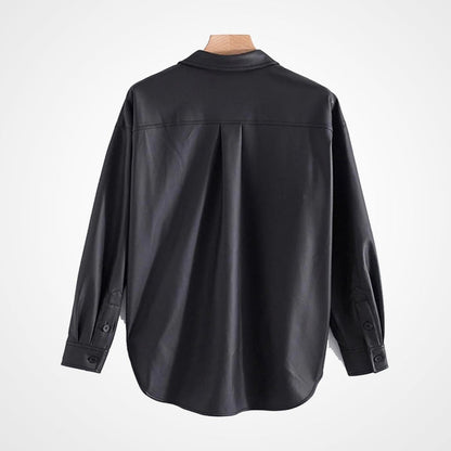 Men’s Genuine Lambskin Leather Shirt – Classic Fit