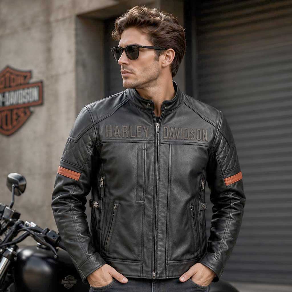 Harley Davidson Vanocker waterproof leather jacket men