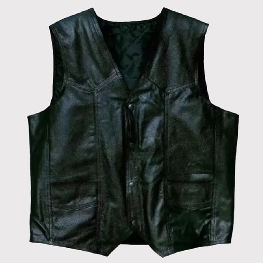 Classic Biker Leather Vest – Inspired by Hells Angels