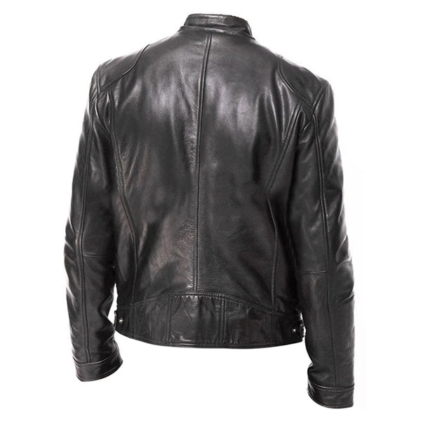 Men’s Vintage Cafe Racer Black Genuine Leather Slim Fit Biker Jacket