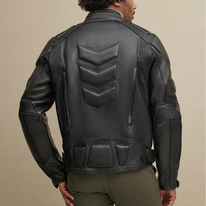 Performance Rider Black Leather Biker Jacket for Men