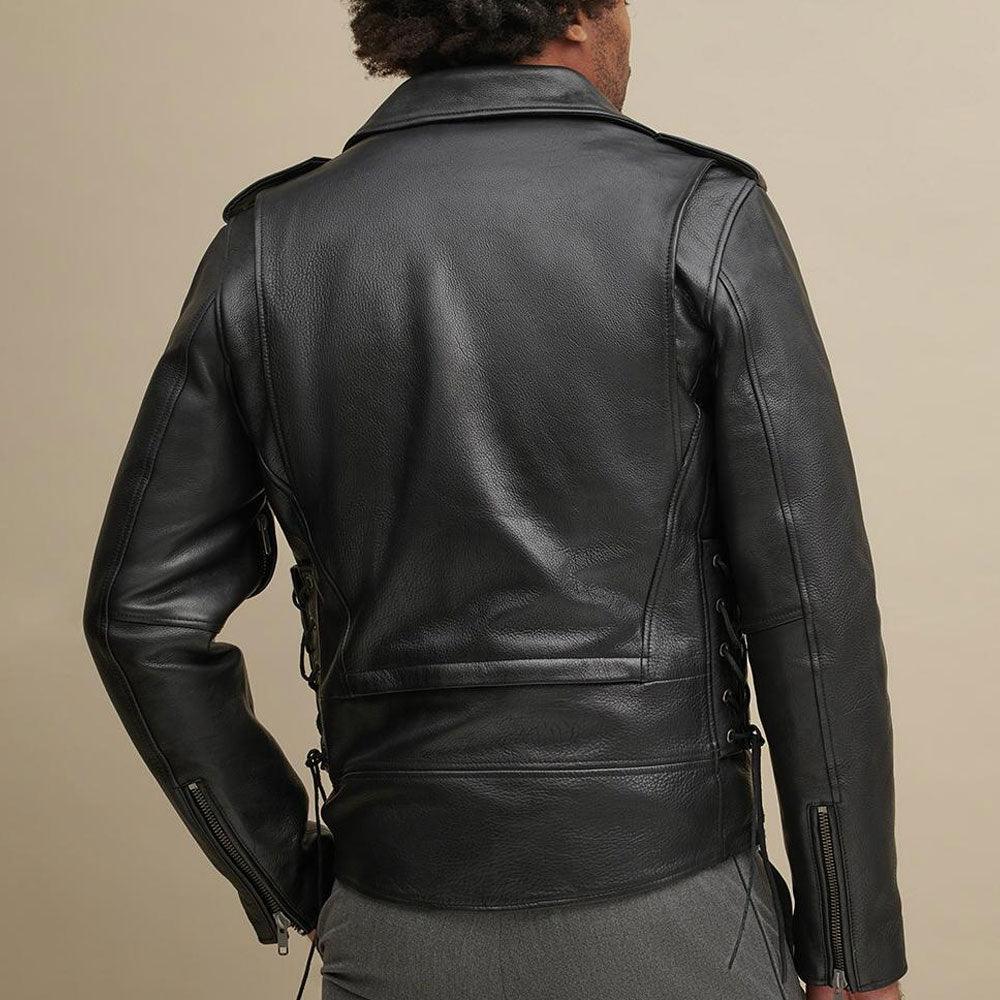 Classic Black Leather Rider Jacket for Men