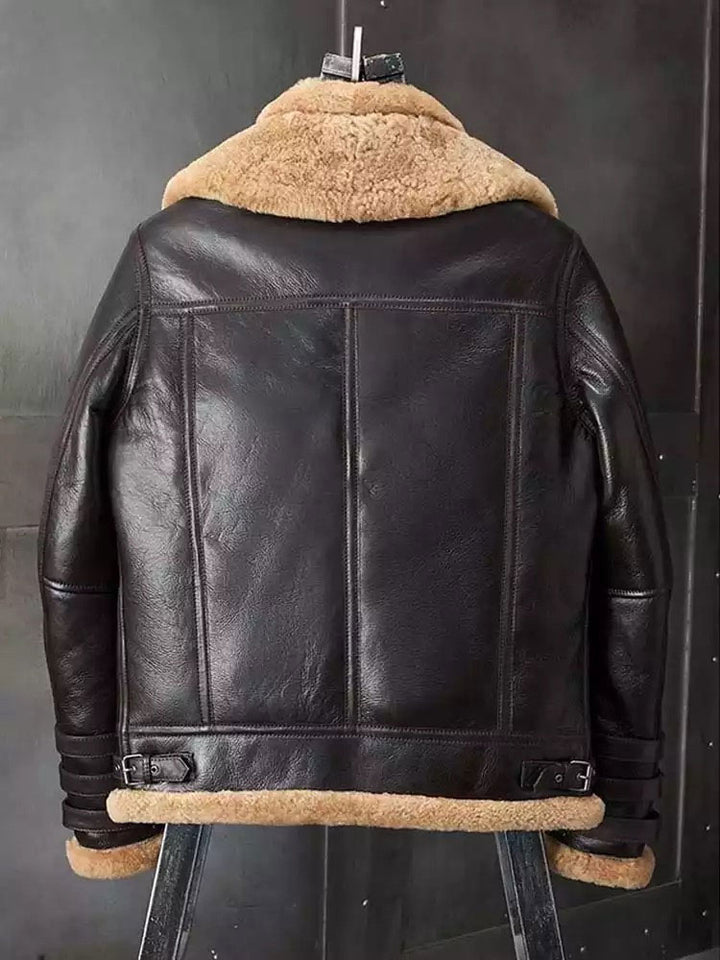 Men's B3 Bomber Short Fur Coat Fashion Motorcycle Jacket