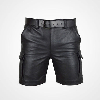 Men’s Classic Genuine Leather Cargo Shorts