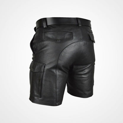 Men’s Classic Genuine Leather Cargo Shorts