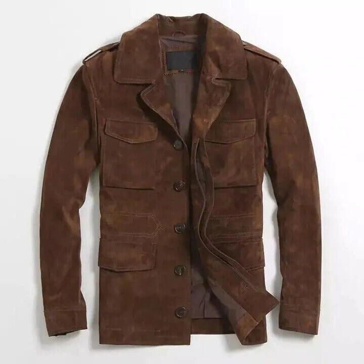 Men’s Suede Leather Blazer – Classic Luxury Coat