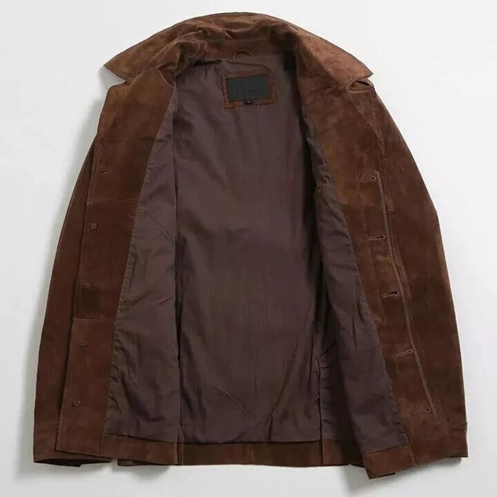Men’s Suede Leather Blazer – Classic Luxury Coat
