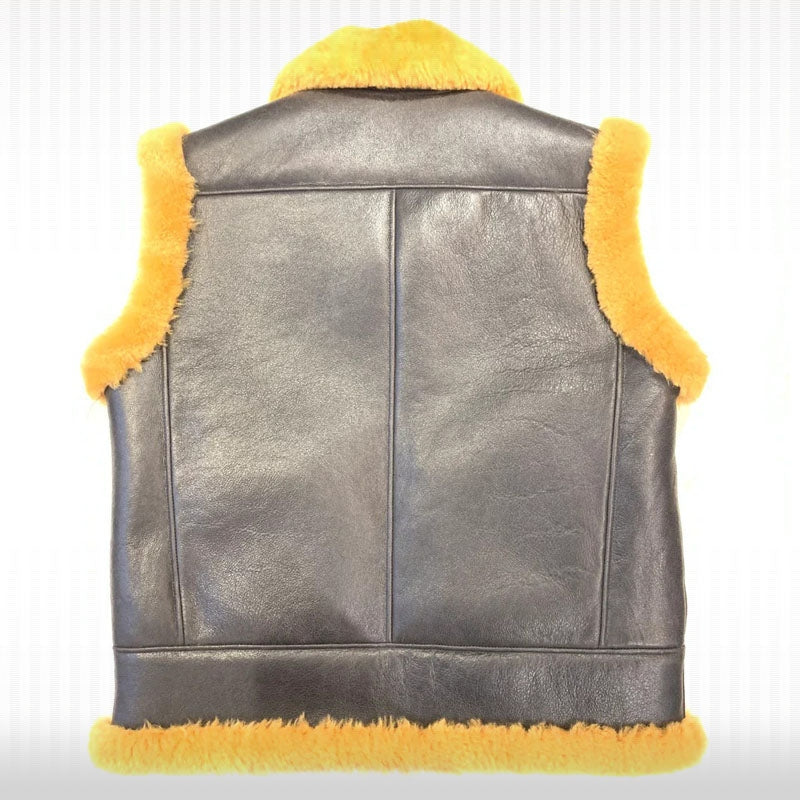Men’s Whiskey Brown Shearling Leather Vest