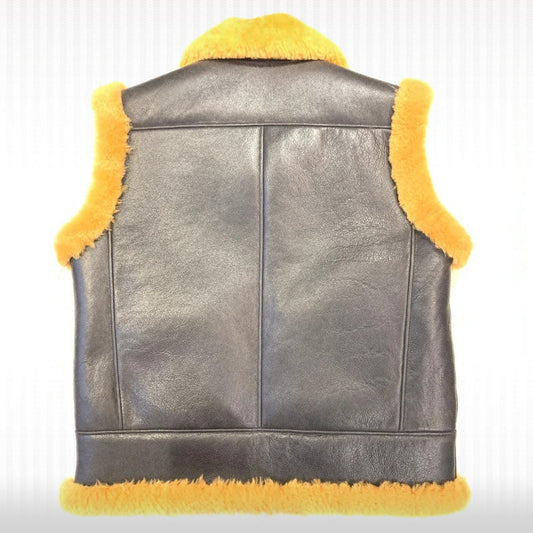 Men’s Whiskey Brown Shearling Leather Vest