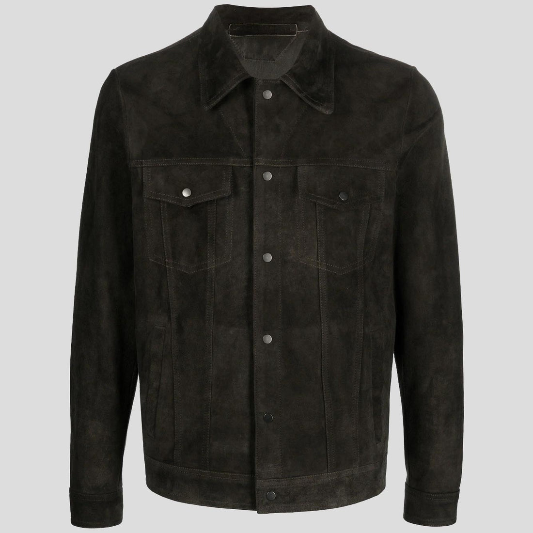 Men’s Khaki Sheepskin Suede Shirt Jacket – Smart Rugged Edition