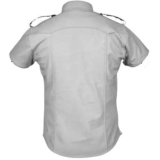 Men’s Real Sheep Leather Police Style T-Shirt – Short Sleeve Edition