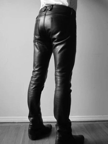 Men’s Premium Lightweight Black Leather Pants