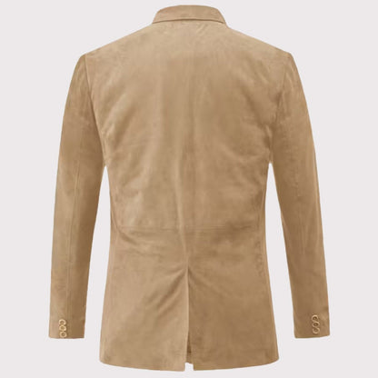 Men's Premium Real Suede Leather Blazer Coat – Sophisticated & Stylish