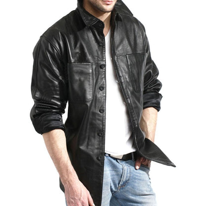 Men’s Stylish Leather Shirt – Premium Modern Fit