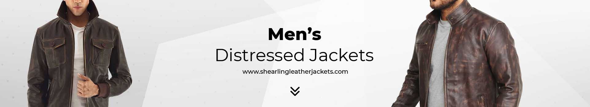 Men's Distressed Leather Jackets Promotional Banner