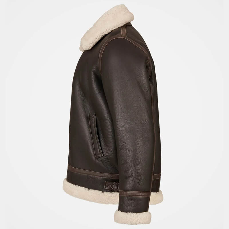 Men’s Classic Leather Shearling Aviator Jacket