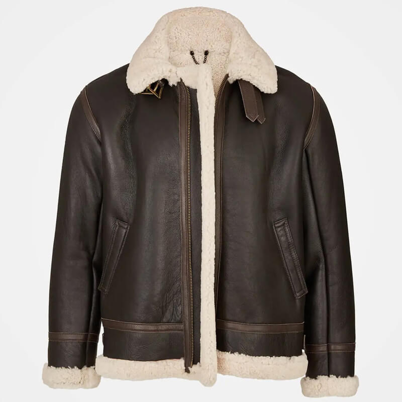 Men’s Classic Leather Shearling Aviator Jacket