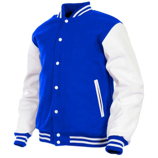 Mens Genuine Leather Sleeve and Letterman Varsity Jackets