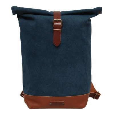 Navy Canvas Backpack - Shearling Jackets Store USA